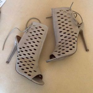 Shu Shop peep toe lace back heels